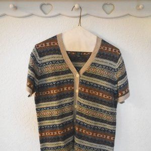 Ralph Lauren Short-Sleeved Fair Isle Sweater